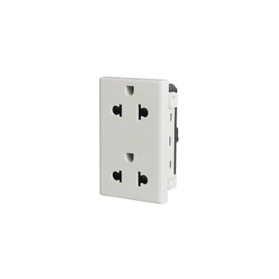 TOMACORRIENTE UNIVERSAL DOBLE 2X16A+T 127/250V 3 MODULOS BLANCO MATIX AM5025DWT BTICINO