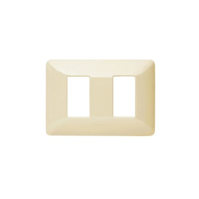 PLACA DE TECNOPOLIMERO 2 MODULOS C/SOPORTE PLASTICO MARFIL MATIX AM503S/2AV BTICINO