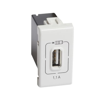 CARGADOR USB 1 MODULO BLANCO MATIX AM5285C1 BTICINO