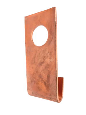 PLANCHA TIPO JOTA DE COBRE DE 3 X 40 X 90MM METELIA