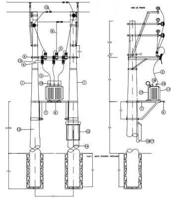 ARMADO TIPO ATSB-B SUBESTACION AEREA BIPOSTE GALV CALIENTE ARAGCU AR