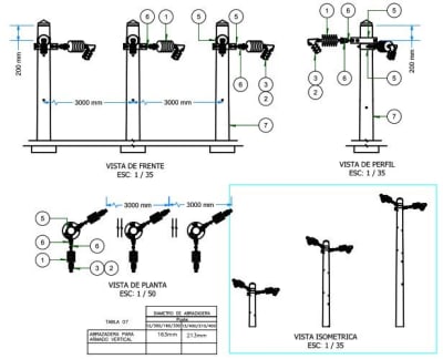 ARMADO TIPO ATT6 TRIFASICO TRIO DE MEDIA TENSION ATT GALV CALIENTE ARAGCU AR
