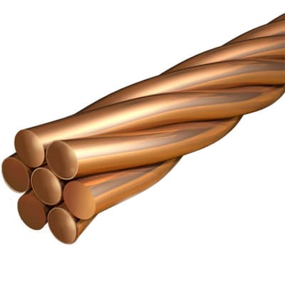 CABLE COPPERCLAD STEEL 2AWG (7X10AWG) 30% CONDUCTIVIDAD TIPO LC, X METRO LINEAL CCS2AWG COPPERCLAD