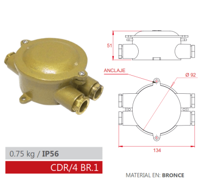CAJA DE DERIVACIÓN IP56 CDR/4 BR.1 AIBAR