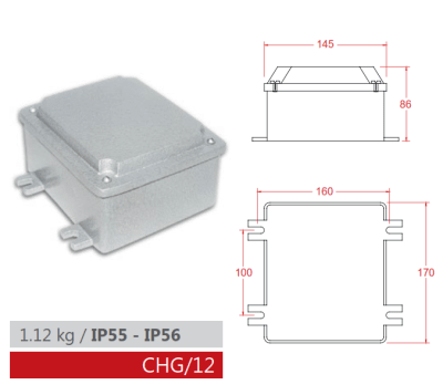 CAJA HERMÉTICA CIEGA 12 IP55 (CHG/12) AIBAR