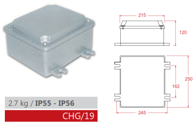 CAJA HERMETICA CIEGA 19V IP55 (CHG/19V) AIBAR