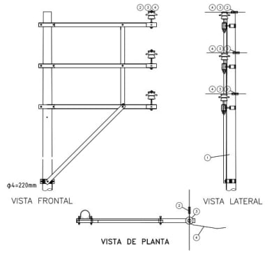 ARMADO TIPO DS-3V DE DERIVACION GALV CALIENTE ARAGCU AR