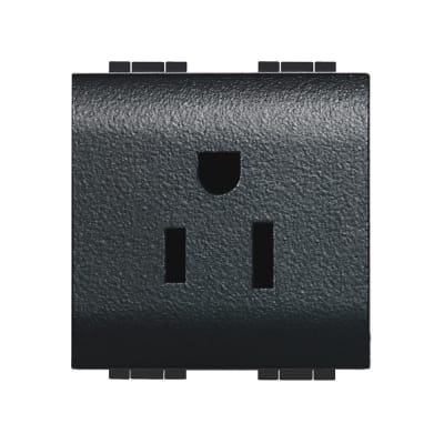 TOMACORRIENTE SIMPLE 2X15A+T 250V 2 MODULOS ANTRACITA LIVING-LIGTH L4128S BTICINO