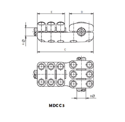DERIVACION EN T PARA CABLES MDCC3-4343 ARAGCU AS