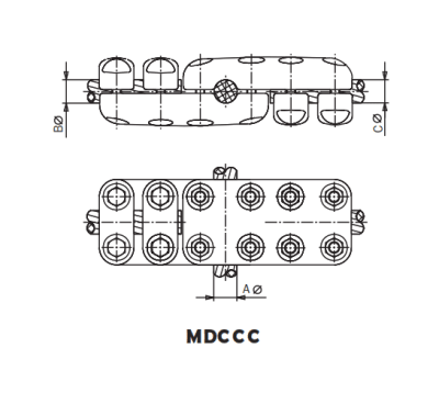 DERIVACION EN CRUZ PARA CABLES MDCCC-151515 ARAGCU AS
