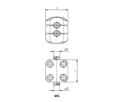 GRAPA PARA CABLE EN PARALELO MG-3838 ARAGCU AS