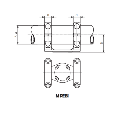 SOPORTE DE UNION PARA  MONTADO SOBRE AISLADOR MPEBI-120 ARAGCU AS