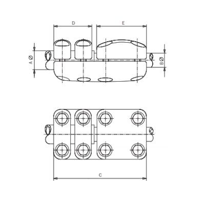 CONECTOR RECTO UNION TUBO A BORNA MRBBT-6040 ARAGCU AS