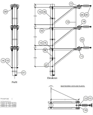 ARMADO TIPO PA2VB-3 SOPORTE EN ANGULO (5°-60°) BASTIDOR PREF TRIFASICO DISP. VERTICAL ARAGCU AR
