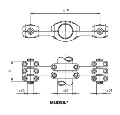CONECTOR PARALELO UNION CABLE DUPLEX A TUBO MUD3B-10030 ARAGCU AS