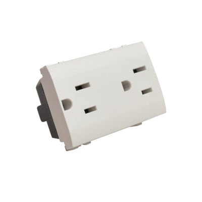 TOMACORRIENTE DUPLEX 2X15A+T 250V 3 MODULOS DE RESINA BLANCO LIVING- LIGHT N4188S BTICINO