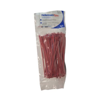 AMARRACABLE ROJO 150X3.6MM X100UND T30R-R HELLERMANNTYTON