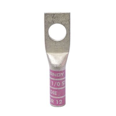 TERMINAL A COMPRESION CON BARRIL LARGO CU/ES.1/0AWG 1H 5/16'' 35KV YA25 BURNDY