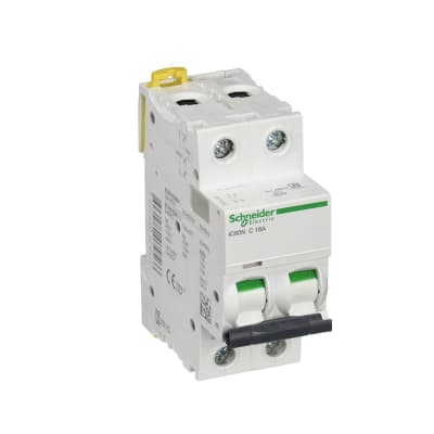 INTERRUPTOR TERMOMAGNETICO 2X16A 20/10/6KA 240/400/440V TIPO C IC60N DIN A9F74216 SCHNEIDER ELECTRIC