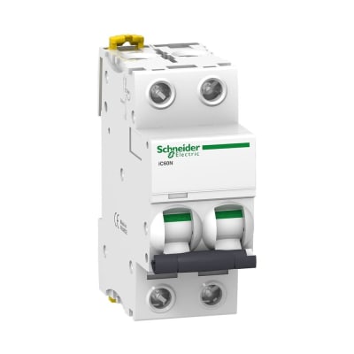 INTERRUPTOR TERMOMAGNETICO 2X25A 20/10/6KA 240/400/440V TIPO C IC60N DIN A9F74225 SCHNEIDER ELECTRIC