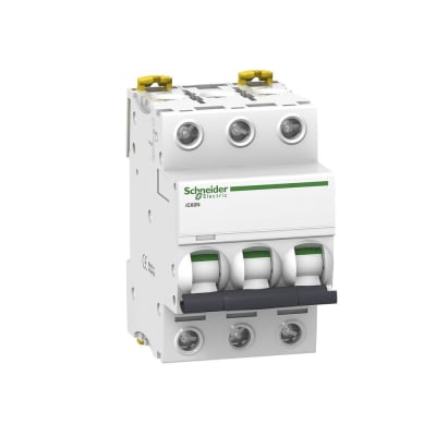 INTERRUPTOR TERMOMAGNETICO 3X63A 20/10/6KA 240/400/440V TIPO C IC60N DIN A9F74363 SCHNEIDER ELECTRIC