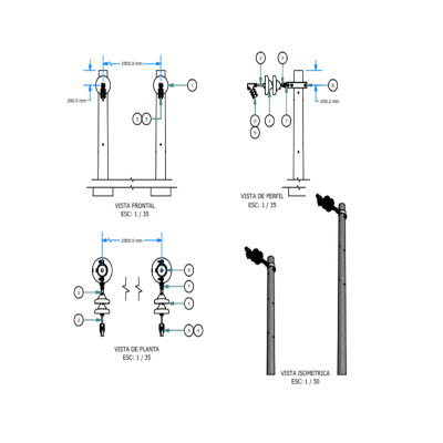 ARMADO TIPO ABD5 BIFASICO DUO DE MEDIA TENSION GALV CALIENTE ARAGCU AR
