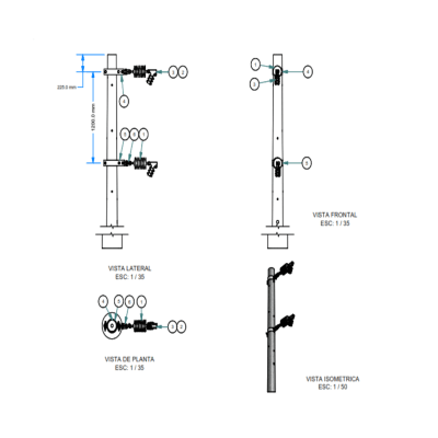 ARMADO TIPO ABV5 BIFASICO VERTICALES GALV CALIENTE ARAGCU AR