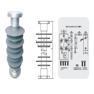 AISLADOR POLIMERICO TIPO EXTENSOR STEX-46kV SILICON TECHNOLOGY