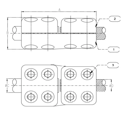 CONECTORES ANTICORONA RECTO TUBO-CABLE T:Ø40MM C:608-760MM MODELO AP350.572 ARAGCU EI