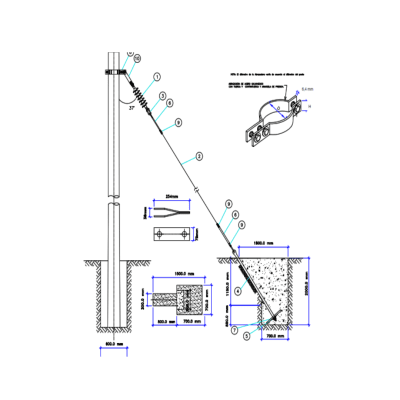 ARMADO TIPO ARI-A RETENIDA DE MEDIA TENSION GALV CALIENTE ARAGCU AR
