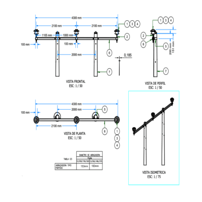 ARMADO TIPO ATH1 TRIFASICO H MEDIA TENSION GALV CALIENTE ARAGCU AR