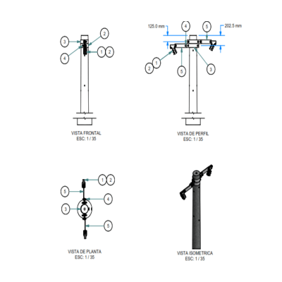 ARMADO TIPO ATP2 AUTOPORTANTE DE MEDIA TENSION GALV CALIENTE ARAGCU AR