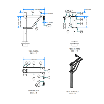 ARMADO TIPO ATP3-B AUTOPORTANTE MEDIA TENSION GALV CALIENTE ARAGCU AR