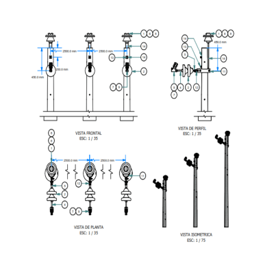 ARMADO TIPO ATT4 TRIFASICO TRIO MEDIA TENSION GALV CALIENTE ARAGCU AR