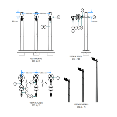 ARMADO TIPO ATT5 TRIFASICO TRIO MEDIA TENSION GALV CALIENTE ARAGCU AR