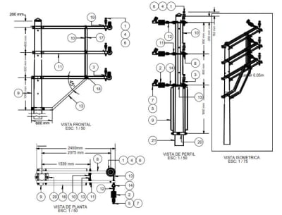 ARMADO TIPO ATV7 TRIFASICO VERTICAL DE ALINEAMIENTO-DMS GALV CALIENTE ARAGCU AR