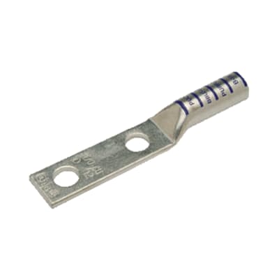 TERMINAL A COMPRESION DE COBRE ESTAÑADO BARRIL LARGO 2 HOYOS 1/0AWG 1/2'' 35KV ROSADO CON UL PENNUNION