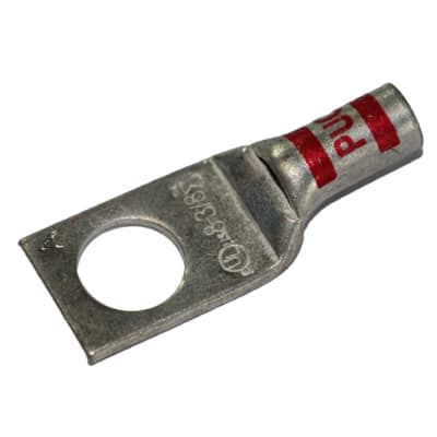 TERMINAL A COMPRESION DE COBRE ESTAÑADO BARRIL STANDARD 1 HOYO 8AWG 3/8'' 35KV ROJO CON UL PENNUNION