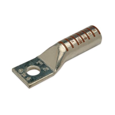 TERMINAL A COMPRESION DE COBRE ESTAÑADO BARRIL STANDARD 1 HOYO 4AWG 3/8'' 35KV GRIS CON UL PENNUNION