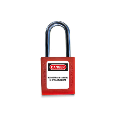 CANDADO CON ARO METALICO L=38MM COLOR ROJO 761108 SOFAMEL