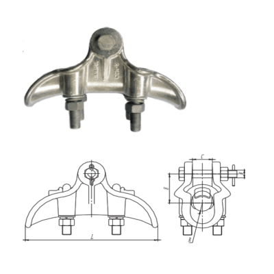 GRAPAS DE SUSPENSION ALUMINIO (TIPO BARQUITO) MODELO CGH-5 Ø26.0-34.0MM 70KN ARAGCU HE