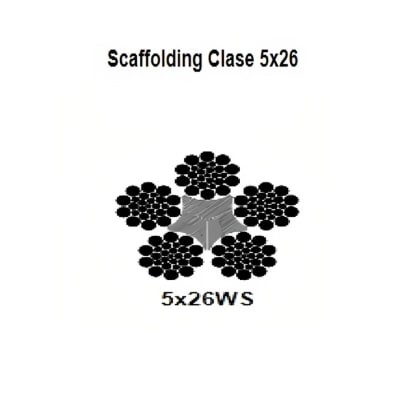 CABLE ORUGA SCAFFOLDING CL 5X26WS A/F GALVANIZADO 5/16'' CAMESA