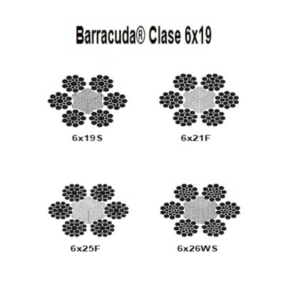 CABLE BARRACUDA CL 6X26WS A/A GALVANIZADO 1/4'' CAMESA