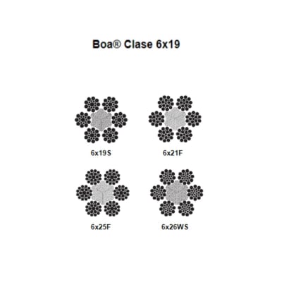 CABLE BOA CL 6X26WS A/A NEGRO 1-5/8'' CAMESA