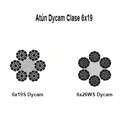 CABLE ATUN DYCAM CL 6X26WS A/F GALVANIZADO 5/8'' CAMESA