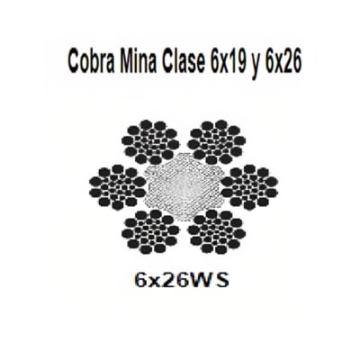 CABLE COBRA MINA CL 6X26WS A/H NEGRO 1-3/8'' CAMESA
