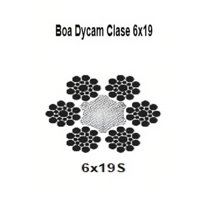 CABLE BOA DYCAM CL 6X19S A/A NEGRO COMPACTADO 3/4'' CAMESA