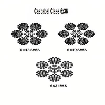 CABLE CASCABEL CL 6X49SWS A/A NEGRO 1/4'' CAMESA