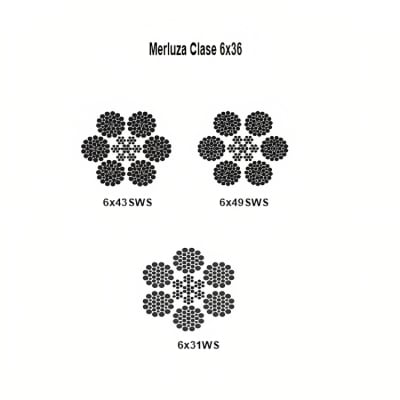 CABLE MERLUZA CL 6X36WS A/A GALVANIZADO 1-3/8'' CAMESA