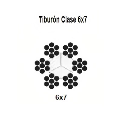 CABLE TIBURON CL 6X7 A/F EXTRAGALVANIZADO 1/2'' CAMESA